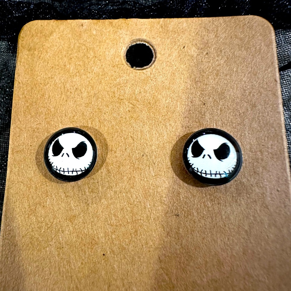 The Nightmare Before Christmas Jack Skellington Halloween Stud Pierced Earrings